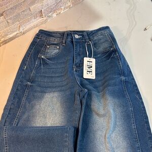 H&M Straight Leg Denim Jeans - Dark Blue